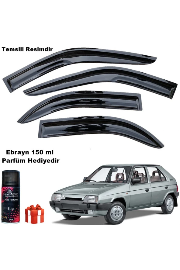 Caraks Skoda Favorit Mügen Cam Rüzgarlığı 1993 Sonrası 4 Lü Takım Koku Hediyeli ürün görseli 1