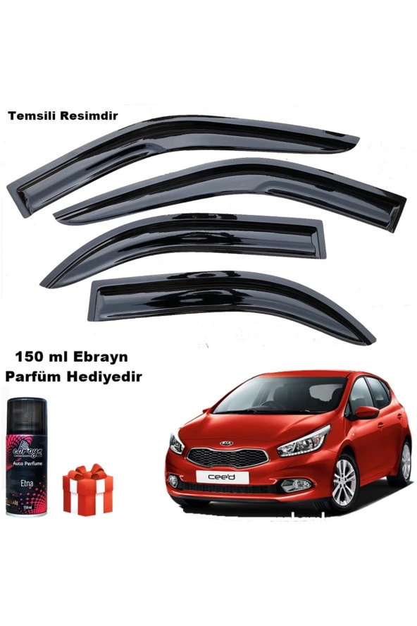 Caraks Kia Ceed Mügen Cam Rüzgarlığı Hb 2012-2017 Arası 4 Lü Takım Koku Hediyeli ürün görseli 1