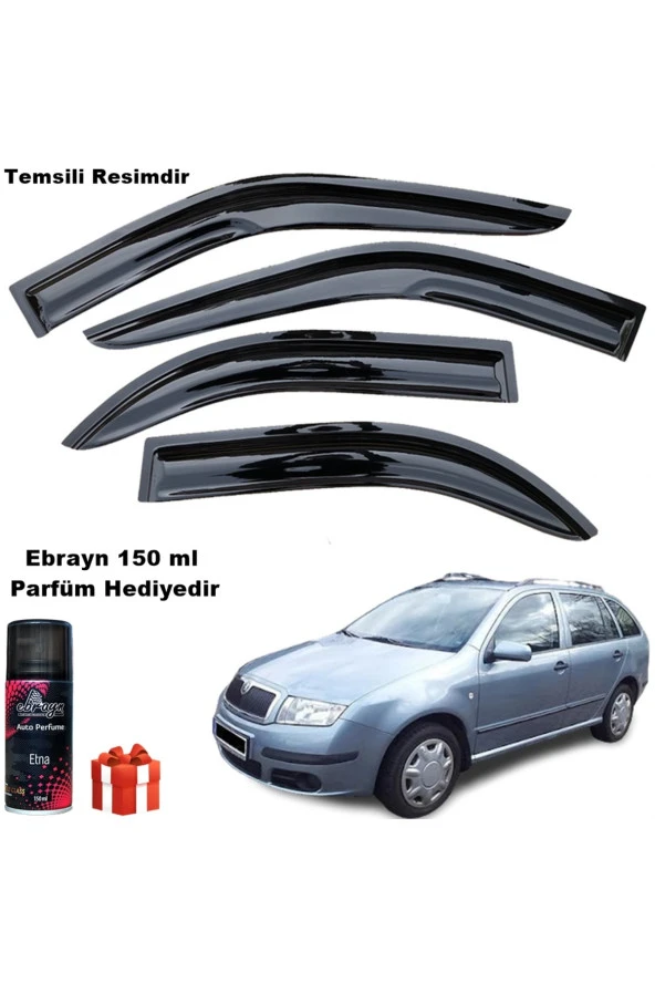 Caraks Skoda Fabia Stw Mügen Cam Rüzgarlığı 2000 - 2009 Arası 4 Lü Takım Koku Hediyeli ürün görseli 1
