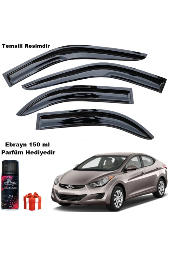 Caraks Hyundai Elantra Mügen Cam Rüzgarlığı 2011-2015 Arası 4 Lü Takım Koku Hediyeli ürün görseli 1