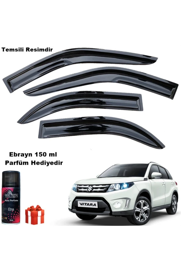 Caraks Suzuki Vitara Mügen Cam Rüzgarlığı 2016 - 2021 Arası 4 Lü Takım Koku Hediyeli ürün görseli 1
