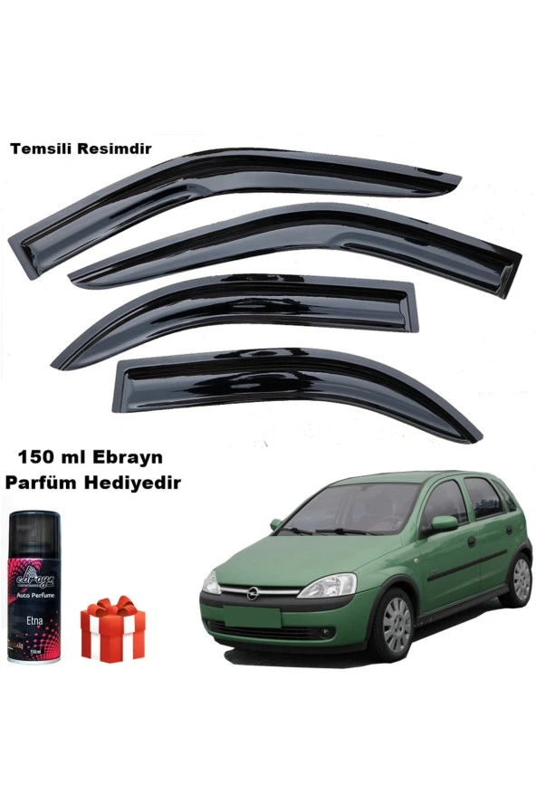 Caraks Opel Corsa C Mügen Cam Rüzgarlığı 2000-2006 Arası 4 Lü Takım Koku Hediyeli ürün görseli 1