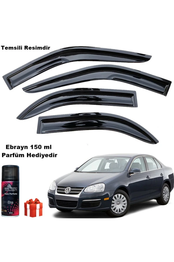 Caraks Vw Jetta Mügen Cam Rüzgarlığı 2006-2011 Arası 4 Lü Takım Koku Hediyeli ürün görseli 1