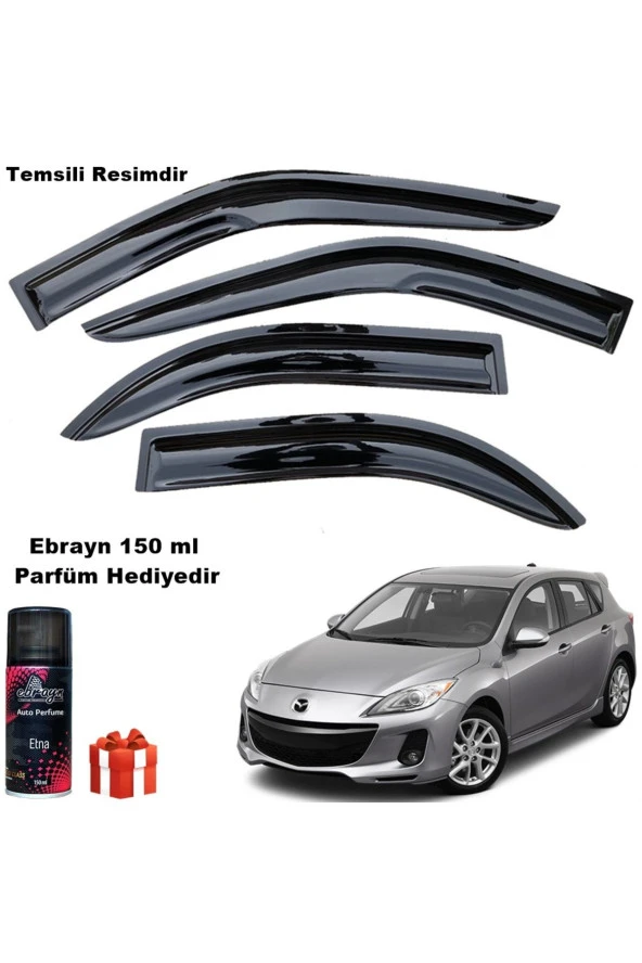 Caraks Mazda 3 Mügen Cam Rüzgarlığı Hb 2009-2014 Arası Çift Kelebek 4 lü Takım Koku Hediyeli ürün görseli 1