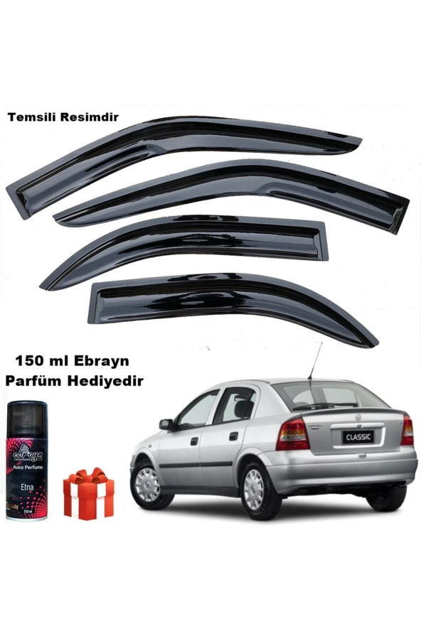Caraks Opel Astra G Mügen Cam Rüzgarlığı Hb 1998-2009 Arası 4 Lü Takım Koku Hediyeli ürün görseli 1