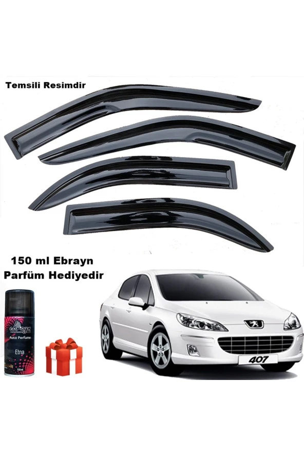Caraks Peugeot 407 Mügen Cam Rüzgarlığı Sedan 2004 - 2010 Arası 4 Lü Takım Koku Hediyeli ürün görseli 1