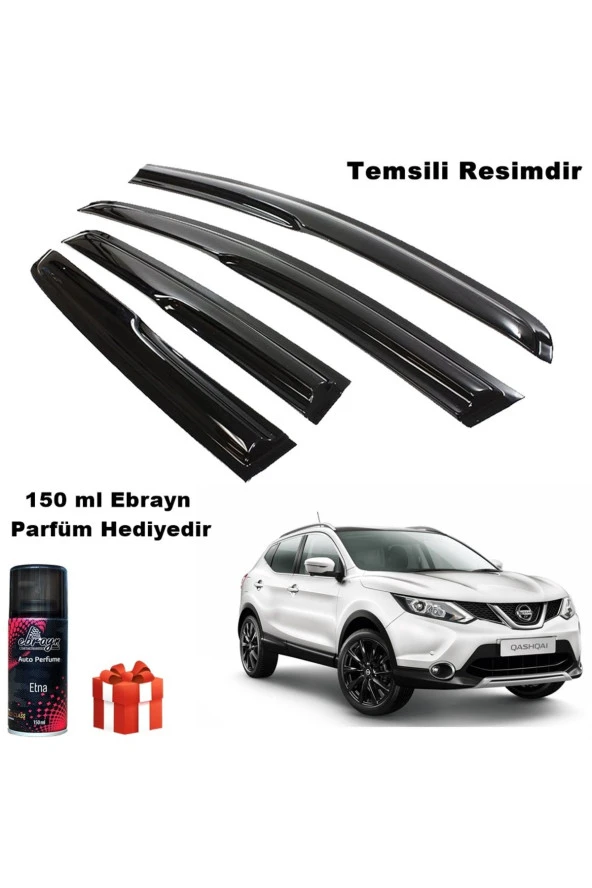 Caraks Nissan Qashqai Mügen Cam Rüzgarlığı 2014-2020 Arası 4 Lü Takım Koku Hediyeli ürün görseli 1