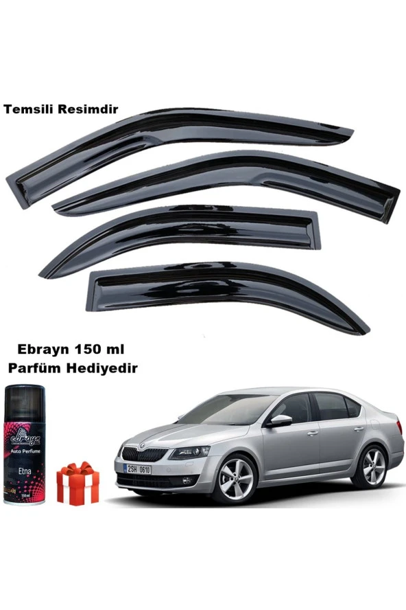 Caraks Skoda Octavia A7 Mügen Cam Rüzgarlığı 2013-2020 Arası 4 Lü Takım Koku Hediyeli ürün görseli 1