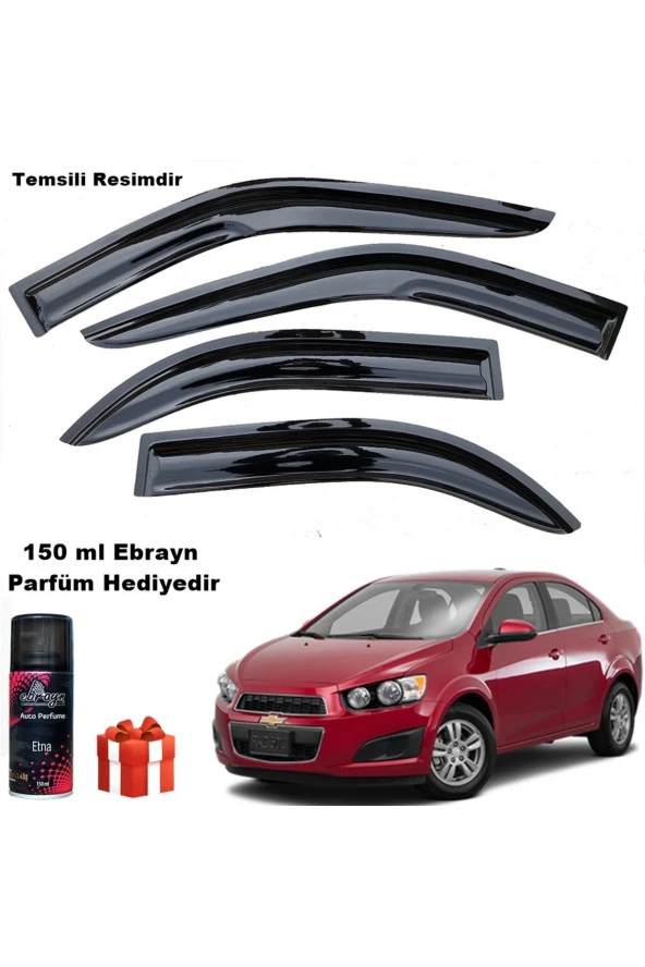 Caraks Chevrolet Aveo Mügen Cam Rüzgarlığı Sedan 2012-2020 Arası 4 Lü Takım Koku Hediyeli ürün görseli 1