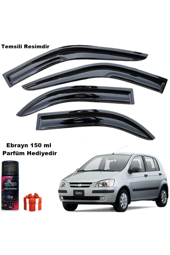 Caraks Hyundai Getz Mügen Cam Rüzgarlığı 2002-2011 Arası 4 Lü Takım Koku Hediyeli ürün görseli 1