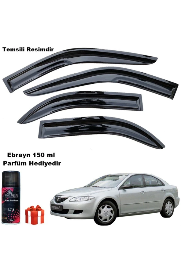 Caraks Mazda 6 Mügen Cam Rüzgarlığı Sedan 2003-2007 Arası 4 Lü Takım Koku Hediyeli ürün görseli 1
