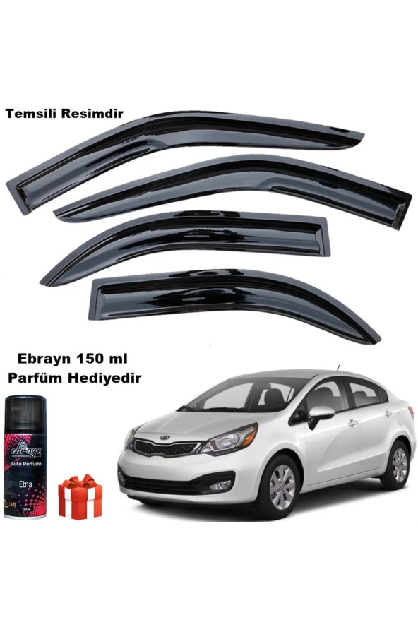 Caraks Kia Rio Sedan Mügen Cam Rüzgarlığı 2011-2017 Arası 4 Lü Takım Koku Hediyeli ürün görseli 1