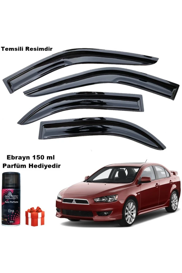 Caraks Mitsubishi Lancer Mügen Cam Rüzgarlığı 2008-2015 Arası  Uyumlu 4 lü Takım Koku Hediyeli ürün görseli 1