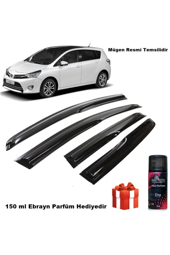 Caraks Toyota Verso Mügen Cam Rüzgarlığı 2010-2017 Arası 4 Lü Takım Koku Hediyeli ürün görseli 1