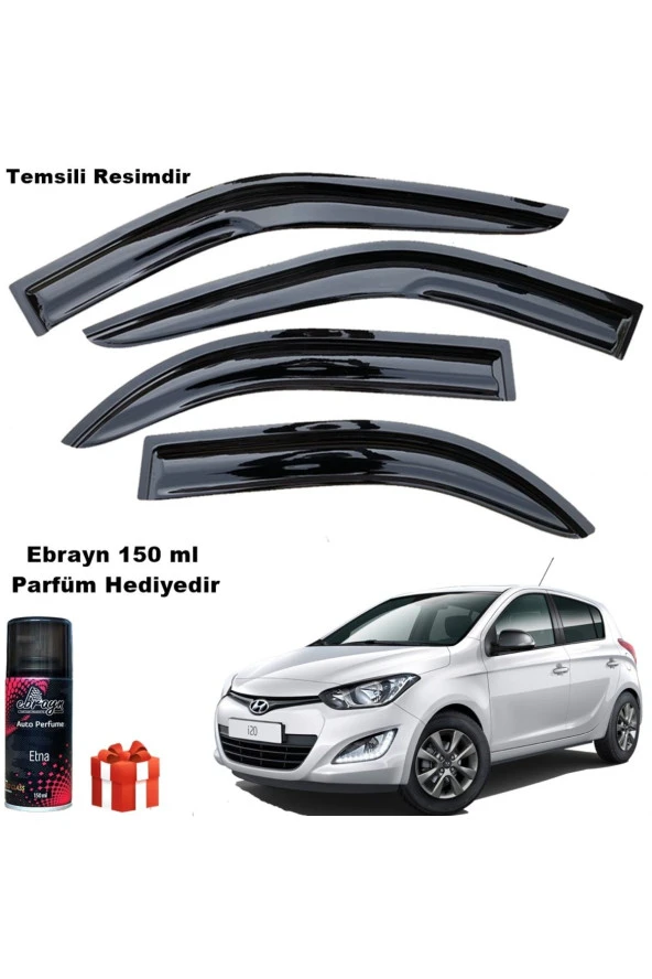 Caraks Hyundai I20 Mügen Cam Rüzgarlığı 2012-2014 Arası 4 Lü Takım Koku Hediyeli ürün görseli 1