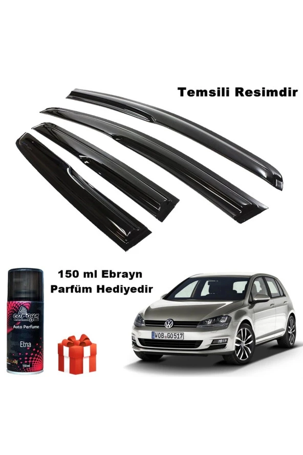 Caraks Vw Golf 7 Mügen Cam Rüzgarlığı 4 Lü 2013-2020 Arası 4 Lü Takım Koku Hediyeli ürün görseli 1