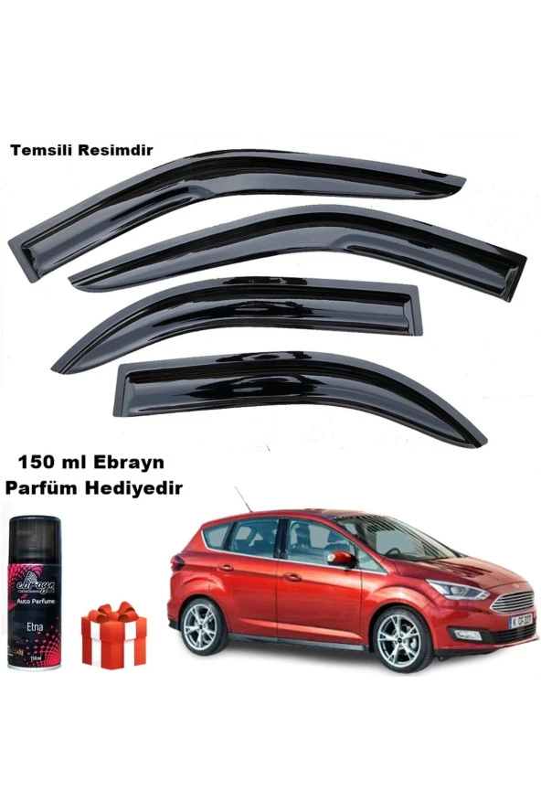 Caraks C-max Mügen Cam Rüzgarlığı 2011-2015 Arası 4 Lü Takım Koku Hediyeli ürün görseli 1