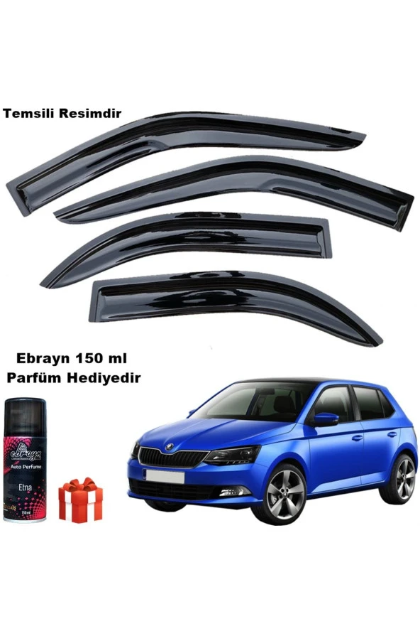 Caraks Skoda Fabia Mügen Cam Rüzgarlığı 2014 - 2019 Arası 4 Lü Takım Koku Hediyeli ürün görseli 1