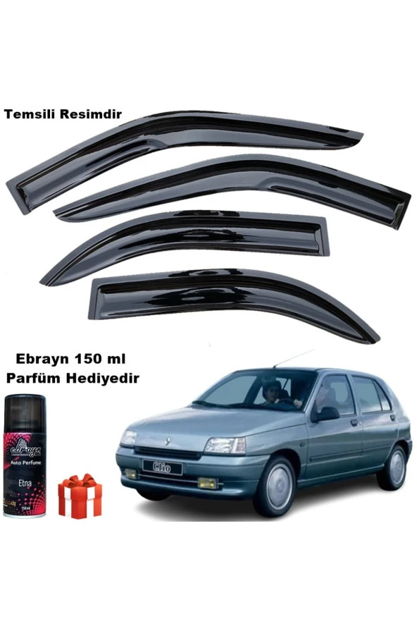 Caraks Renault Clio 1 Mügen Cam Rüzgarlığı 4 Kapı Tüm Kasalar 4 Lü Takım Koku Hediyeli ürün görseli 1