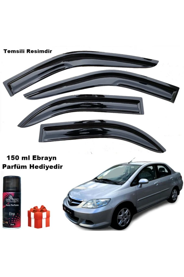Caraks Honda City Mügen Cam Rüzgarlığı 2006-2009 Arası 4 Lü Takım Koku Hediyeli ürün görseli 1