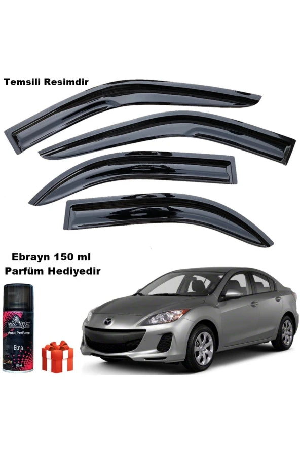 Caraks Mazda 3 Mügen Cam Rüzgarlığı Sedan 2009 - 2014 Arası 4 Lü Takım Koku Hediyeli ürün görseli 1