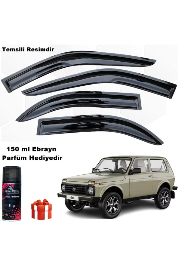 Caraks Lada Niva Mügen Cam Rüzgarlığı Tek Kapı Araç Tüm Kasalara Uyumlu 4 Lü Takım Koku Hediyeli ürün görseli 1