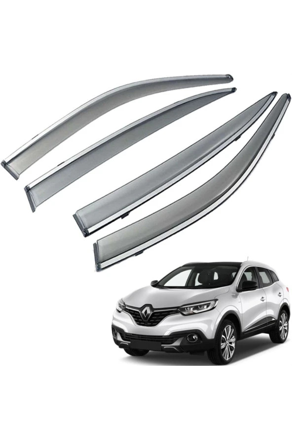 Caraks Renault Kadjar Mügen Cam Rüzgarlığı Kromlu Rüzgarlık ( Paslanmaz Kromlu ) 2015 Sonrası FÜME RENK ürün görseli 1