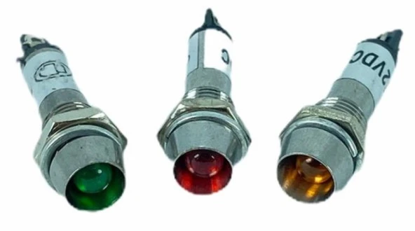 SİNYAL LAMBASI Ø8MM METAL 24V (IC-225) - Resim 2