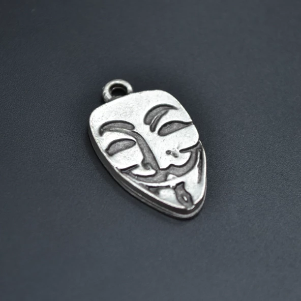 V For Vendetta Kolye Ucu - Antik Gümüş Kaplama - Kod:50 ürün görseli 1