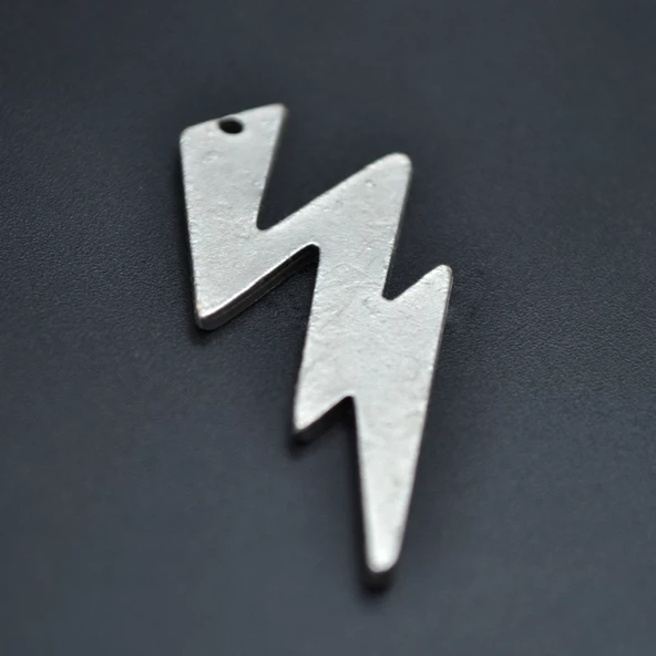 Şimşek - The Flash Kolye Ucu - Antik Gümüş Kaplama - Kod:164 ürün görseli 1