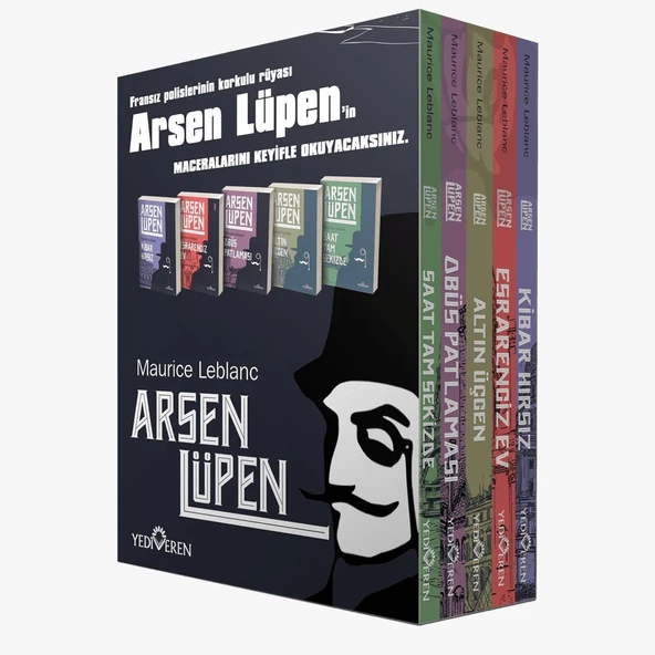 Arsen Lüpen Kutulu 5 Kitap Set/Maurice Leblanc/Yediveren ürün görseli 1