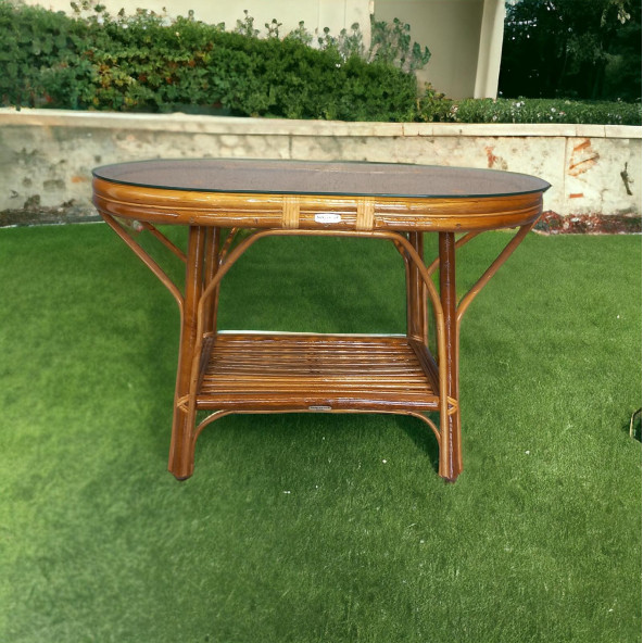 Bambu Oval Sehpa  70X120 cm (CAMSIZ) - Resim 2