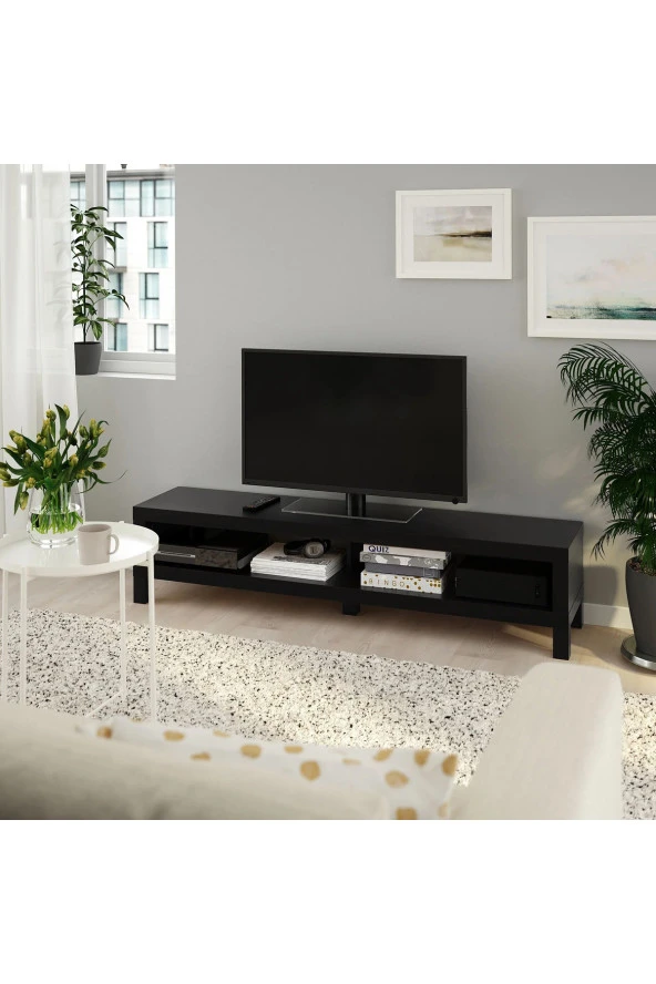 Tv Sehpası Lack 160 cm MeridyenDukkan 2 Raflı Tv Ünitesi, Televizyon Sehpası 160x35x36 cm Venge Renk ürün görseli 1