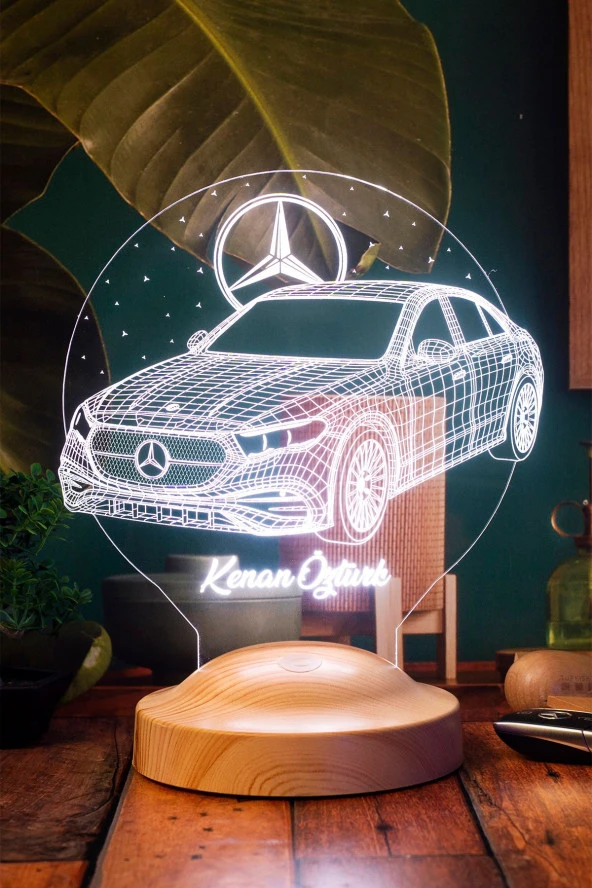 Mercedes Tasarımlı, Mercedes Benz Figürlü Led Masa Lambası, Mercedes Hayranlarına Dekoratif Hediye ürün görseli 1
