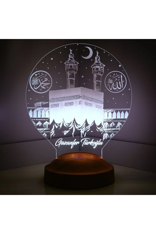 SEVGİ LAMBASI I?simli Ramazan Hediyesi, Kişiye Özel I?slam Ve Kabe 3d Led Lamba, Dini Hediye Led Lamba ürün görseli 1