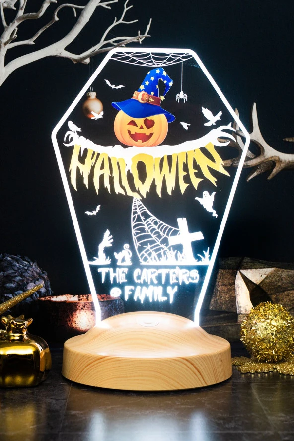 SEVGİ LAMBASI Cadılar Bayramı Hediyesi, Halloween Bal Kabağı Figürlü Hediye Led Lamba ürün görseli 1
