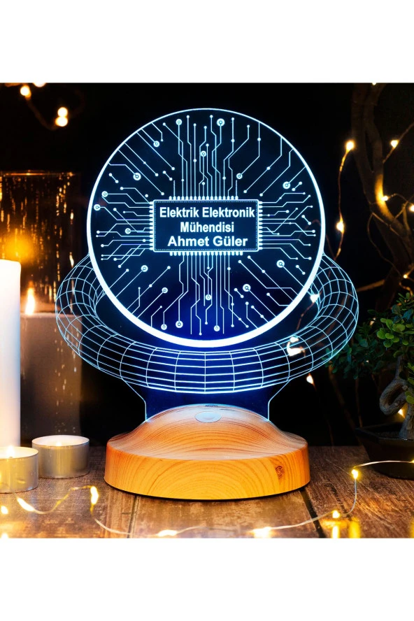 SEVGİ LAMBASI Mühendislere Özel Hediye Elektrik Elektronik Mühendisi Hediyesi Led Lamba, İsimli Gece Lambası ürün görseli 1