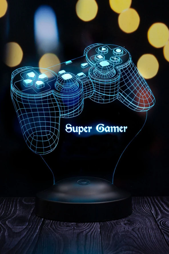 SEVGİ LAMBASI Joystick Tasarımlı, Oyun Konsolu Tasarım, Gamer Hediyesi 3 Boyutlu Led Lamba, Gamer Masa Lambası ürün görseli 1