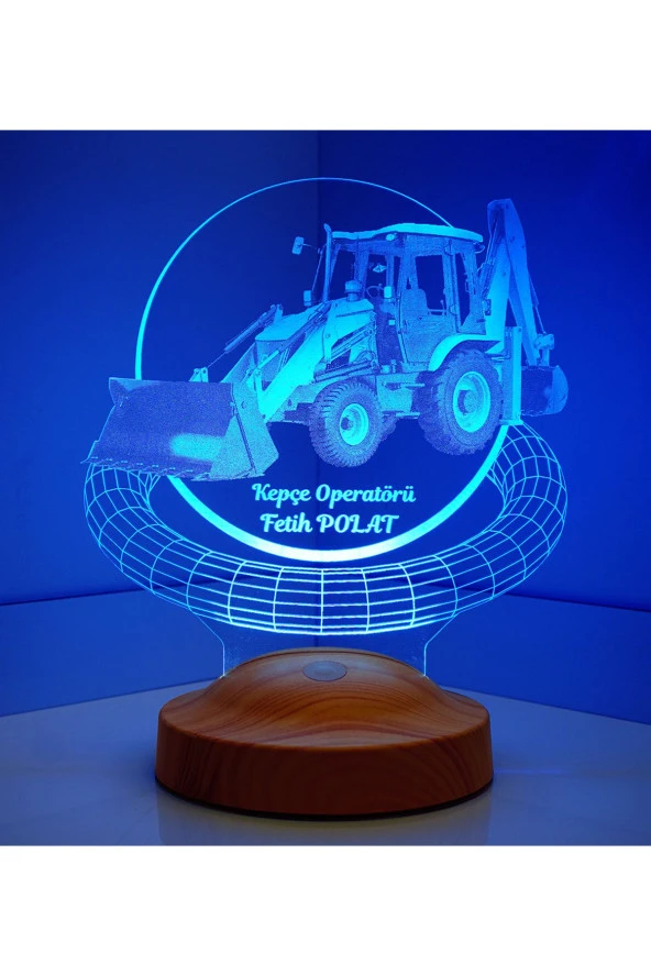 SEVGİ LAMBASI 3D Kepçe Operatörü Hediyesi 3 Boyutlu Led Lamba - Resim 2