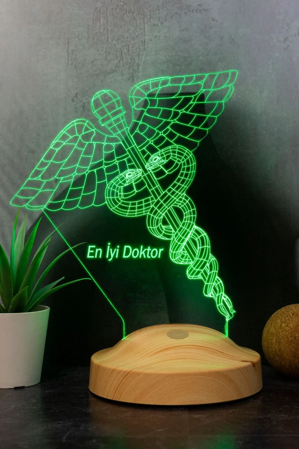 SEVGİ LAMBASI Tıp Sembollü Doktor 3d Led Lamba, Doçent Doktor Ofis Ve Muayenehane Hediyesi, Tıp Bayramı Hediyesi ürün görseli 1
