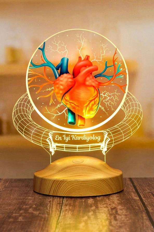SEVGİ LAMBASI Doktor Hediyesi Kalp Ve Damar Tasarımlı Led Lamba, Kardiyolog Doktoruna Hediye Renkli Masa Lambası ürün görseli 1