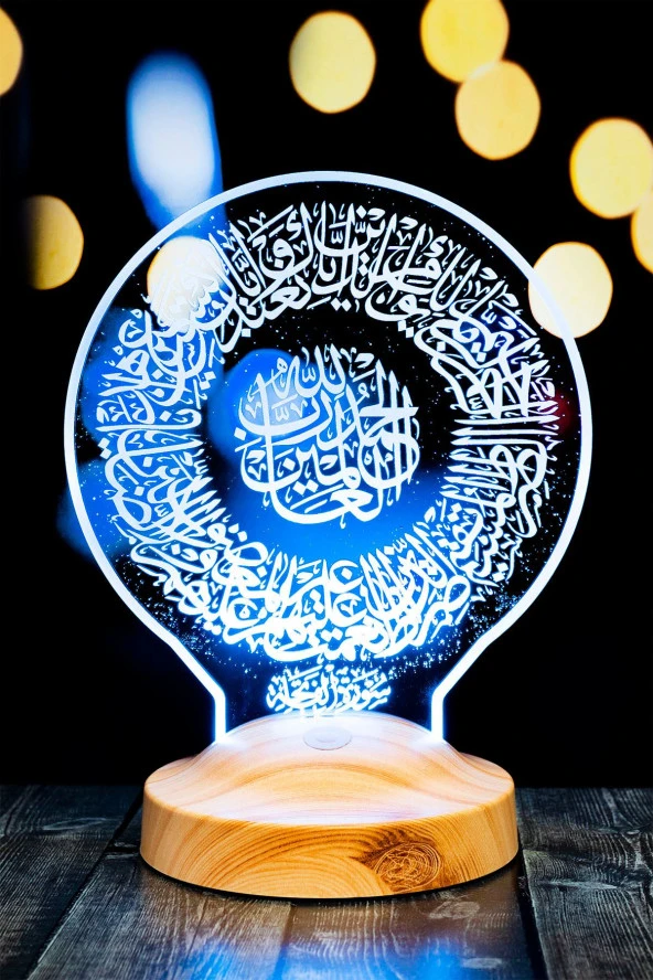 SEVGİ LAMBASI Ramazan Hediyesi, Fatiha Suresi, Arapça Fatiha Suresi Yazılı Dini Hediye Led Lamba ürün görseli 1