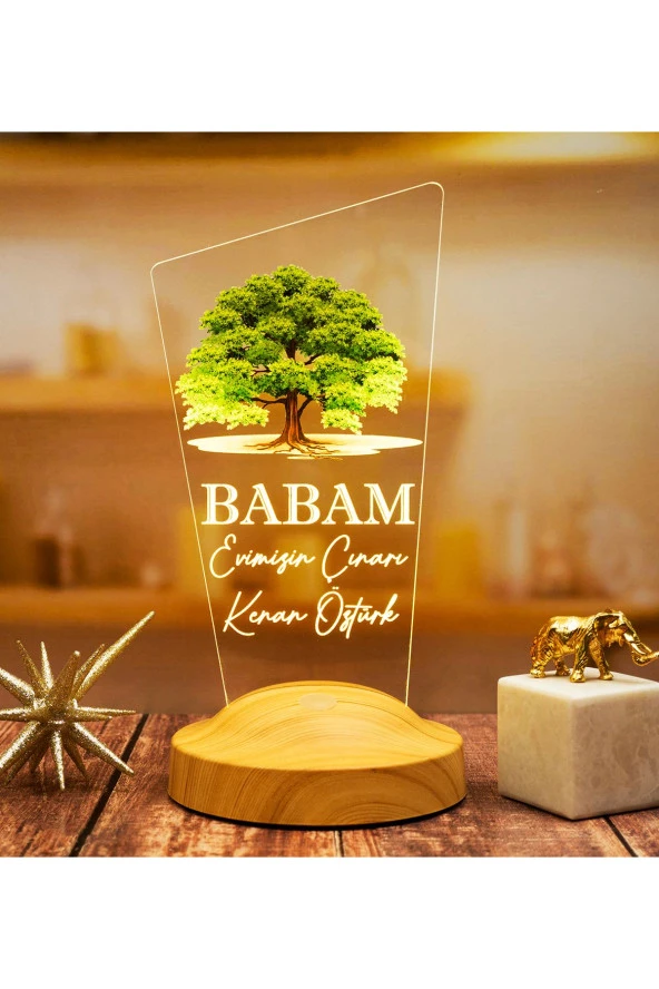 SEVGİ LAMBASI Babaya Hediye, Babalar Günü Hediyesi, Babama Hediye, Baba, Çınar Ağacı Figürlü Led Lamba Totem ürün görseli 1