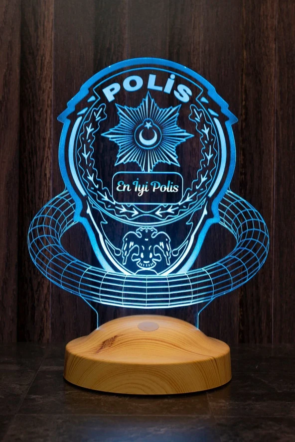 SEVGİ LAMBASI Polis Hediyesi, Polis Temalı Led Lamba, Türk Polis Teşkilatı Hediyesi Lambası Polis Haftası Hediyesi ürün görseli 1