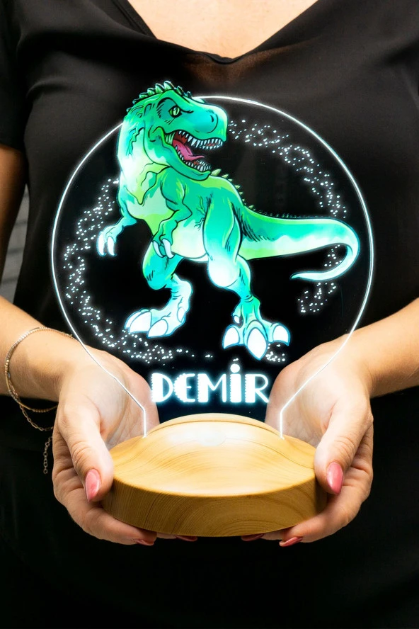 SEVGİ LAMBASI Çocuk Hediyesi Dinozor 3d Led Lamba T-rex Tasarımlı Çocuk Odası Gece Lambası ürün görseli 1