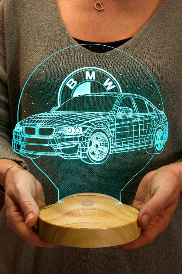 SEVGİ LAMBASI Bmw Araba Hayranlarına Hediye, Bmw Logolu Hediye, 3 Boyutlu Led Lamba ürün görseli 1