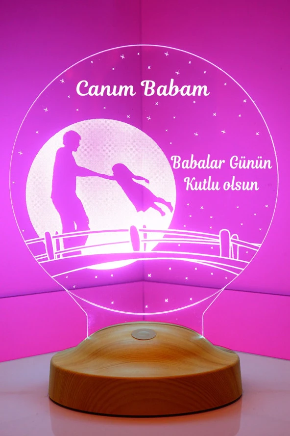 SEVGİ LAMBASI Canım Babam Kız Figürlü Babalar Günü Hediyesi Led Lamba ürün görseli 1