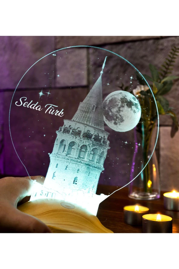 SEVGİ LAMBASI Galata Kulesi Led Lamba, Istanbul Hatırası Gece Lambası, I?simli Doğum Günü Hediyesi Lamba ürün görseli 1