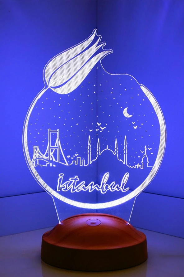SEVGİ LAMBASI Istanbul Aşığına, Istanbul Hatırası Led Lamba, 3 Boyutlu Led Lamba ürün görseli 1