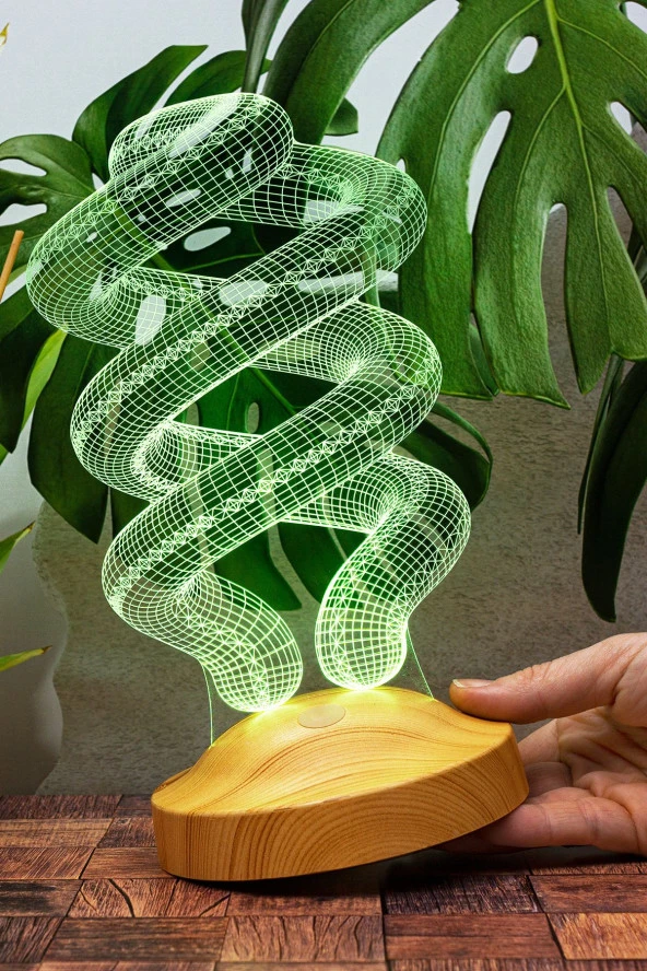 SEVGİ LAMBASI Spiral Şeklinde Gece Lambası, Helezon 3d Led Lamba - Resim 6